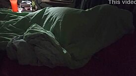 A curious old man secretly records his sister-in-law in her room one morning.