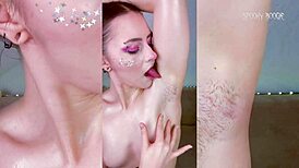 Sexy Gamer Licks Her Hairy Armpits Sucks Toes Plays With Cum On Feet And Masturbates Until Climax