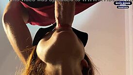 Hey, that sailor girl in miniskirt and gloves deepthroats and rides pussy hard