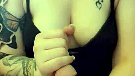 Girlfriend Passionately Uses Palms To Make Guy Cum