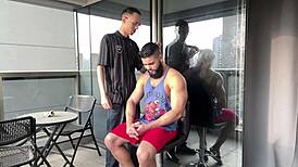 o skinny barber fucks the pumped client