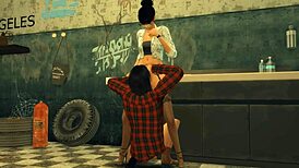 Brunette Secretary in Stockings Gets Doggy Fucked