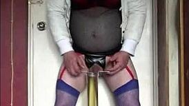 Virgin Crossdresser Swallows Shy Homemade Cock