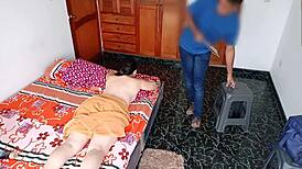 Wife fucks masseur with big cock