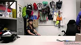 cute blonde in police uniform caught at mall. now she’s getting a rough doggystyle quickie.