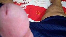 Midnight solo handjob session at home