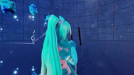 check out this cat fate cosplay with adult miku in 3d vr180.