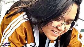 vecinos mirones follando a mi hermanastro en el balcón con blowjob y doggystyle