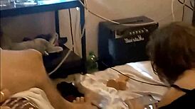 french slut in black satin dress gets anal plugged and rimmed