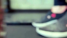 training in my gym, got sweaty and wet on legs in public