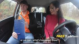 Driving Instructor Scores with Big Boobs Student. Lucky Day! 😍