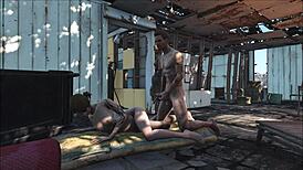 Brunette anime cartoon hentai in fallout 4 sanctuary with fucking and game fantasy