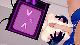 TV Woman Craves Apron Fucking on Bed