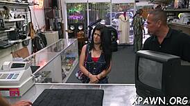 valuable tight body getting bare in reality video filmed in shop