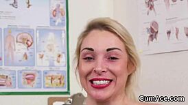 Kinky Beauty Gets Cum Shot on Face Swallowing All in Blowbang