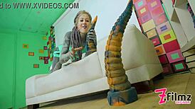 Extreme Tattoo Dreadhead Rides Huge Anal Toy with Passion