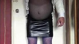 Virgin Crossdresser Swallows Shy Homemade Cock