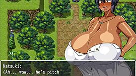 tanned girl natsuki gets masturbated over in hentai