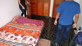 Wife fucks masseur with big cock