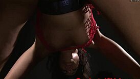 restrained milf drilled before tasting cum?