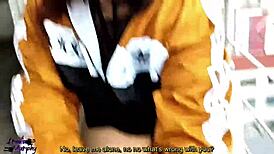 vecinos mirones follando a mi hermanastro en el balcón con blowjob y doggystyle