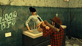 Brunette Secretary in Stockings Gets Doggy Fucked