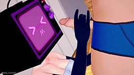 TV Woman Craves Apron Fucking on Bed