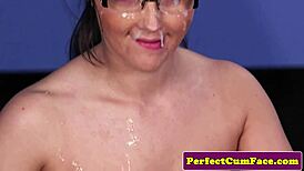 i'm the cumshot whore sucking in group bukkake with stockings