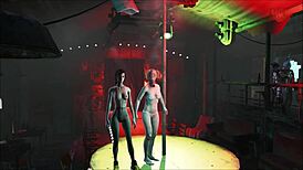 Check out this sexy brunette in pantyhose outdoors in Fallout 4