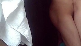 petite asian girl takes a relaxing shower at home