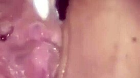 hot wife masturbates with dildo and fingering all alone