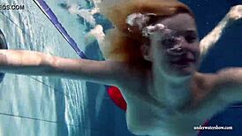 Russian Teen Lucie Swimming Naked in Underwater Adventure