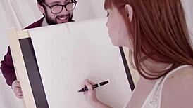 Petite Beauty With Small Tits Bent Over for Doggystyle Assfucking and Rimjob on the Floor