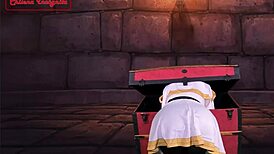 Petite elf Frieren recruits warrior for intense sword sex in cosplay trailer.