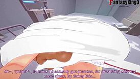 Rumi Usagiyama Mirko delivers a steamy POV blowjob in Boku No Hero scene.