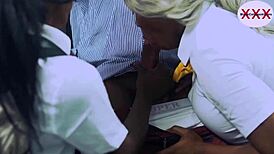 Mr. Enjoyment teacher slams big butts with fierce cowgirl action