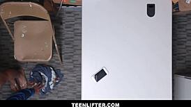 Teenlifter - tiny 18+ tits latina shoplifter lets guard stick it in her ass - avi love