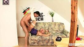 German Milf Nailed On Sofa During Casting