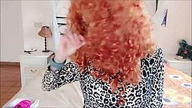 Naughty redhead milf caught with hidden taboo stuff in drawer!