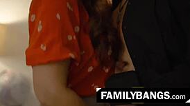 Wow, lustful stepmother Syren De Mer gets drilled hard by stepson Nathan Bronson!