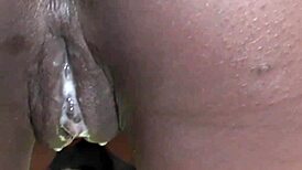 Young ebony step sister gets homemade creampie in doggystyle.