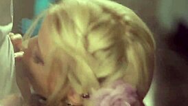 Feeling sensual pleasure during oral sex with a cute blonde babe.