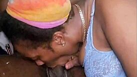 Watch this ebony babe licking ass and deepthroating... is that southern style? 😉