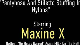 Slutty Oriental Cougar Maxine X Teases with Heel-Fucked Cambodian Cunt