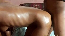 raw fuck! this second year biology student screams as her narrow ass gets oiled and pounded!