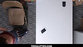 Teenlifter - tiny 18+ tits latina shoplifter lets guard stick it in her ass - avi love