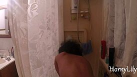 Shower Sex with Lily and White Stud Rocks. Big Boobs and Ass in Hindi Audio!