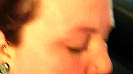 Fat B eagerly sucks cock, he cums on her cookies