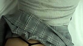 Schoolgirl slut gets ass rubbed in hotel