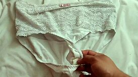 Masturbating With Girlfriend's Panties! Intense Solo Action.